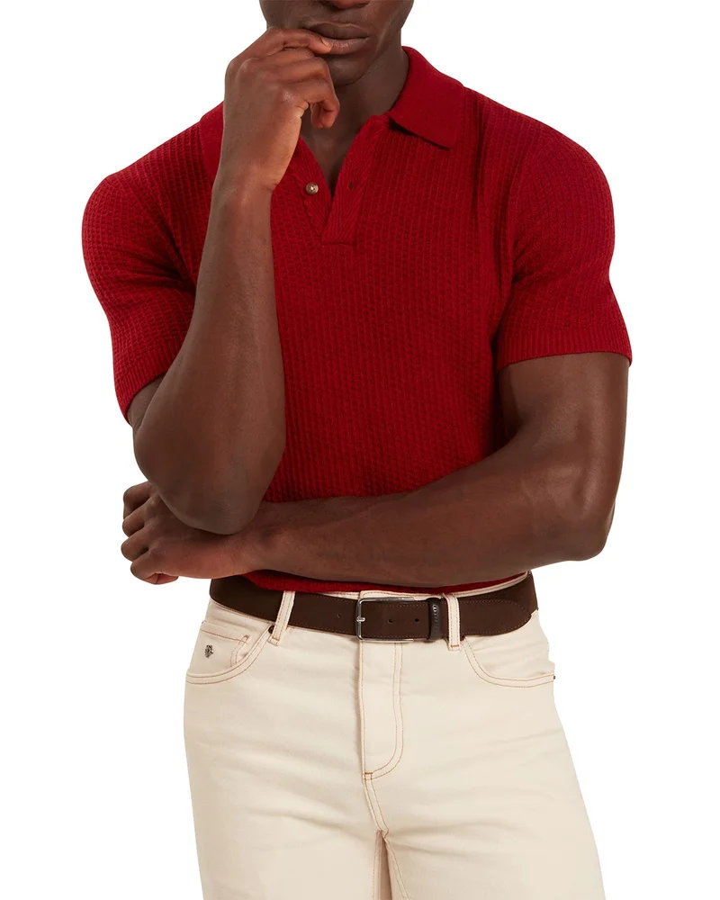 Caelum Herringbone Polo Shirt