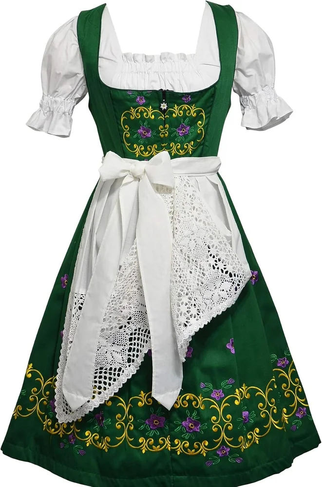 Long Dirndl with Lace Apron