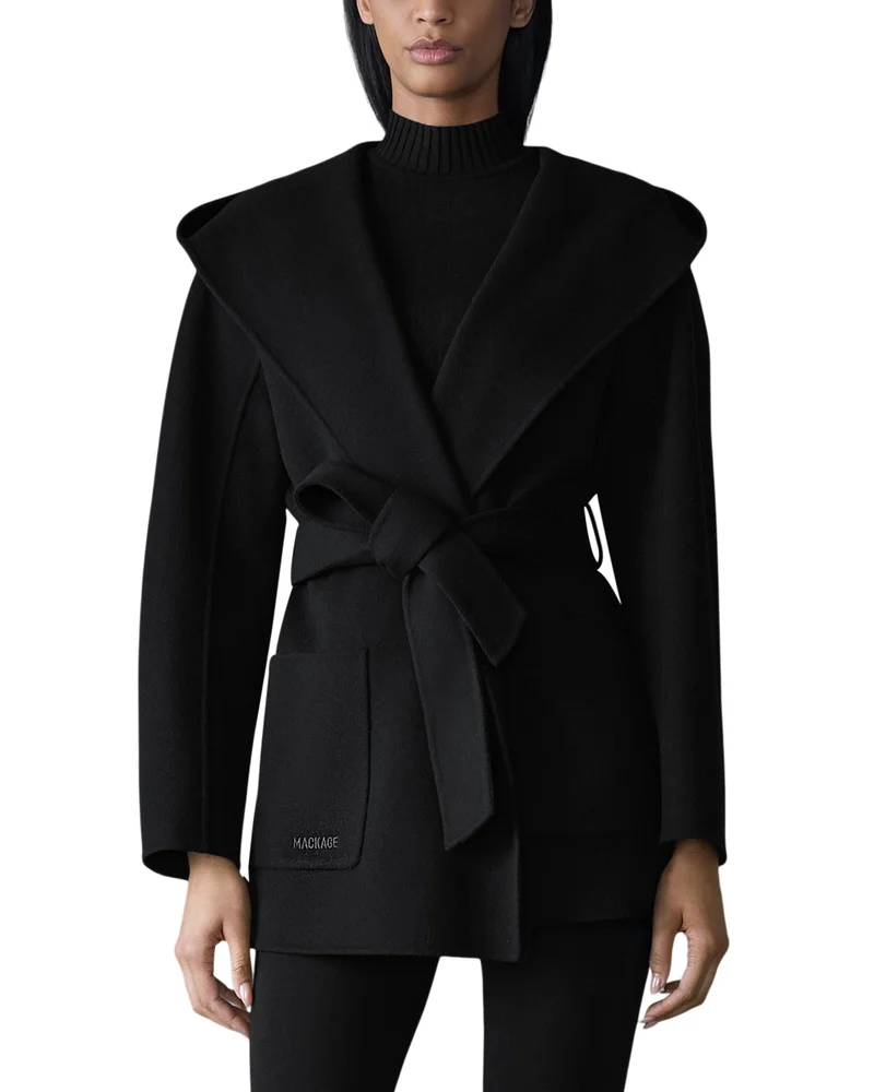Paya Wool Wrap Coat with Sash Belt