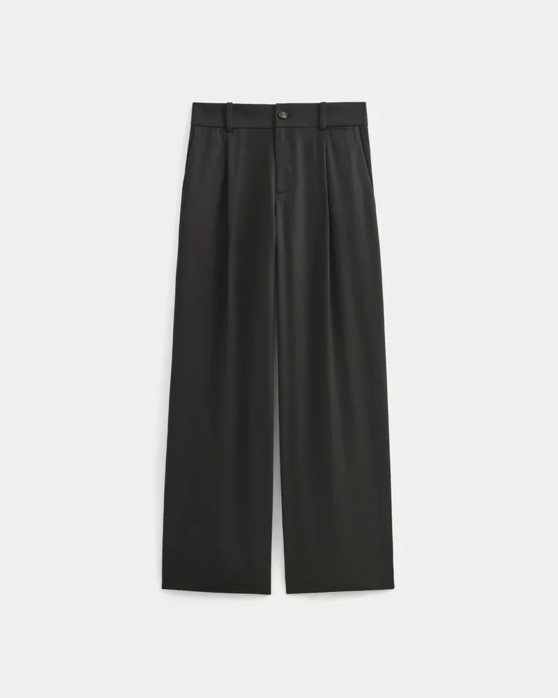 Wide-Leg Trouser in Buttersmooth, Black