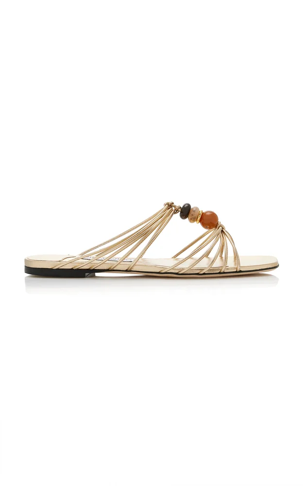 Lova Beaded Leather Sandals