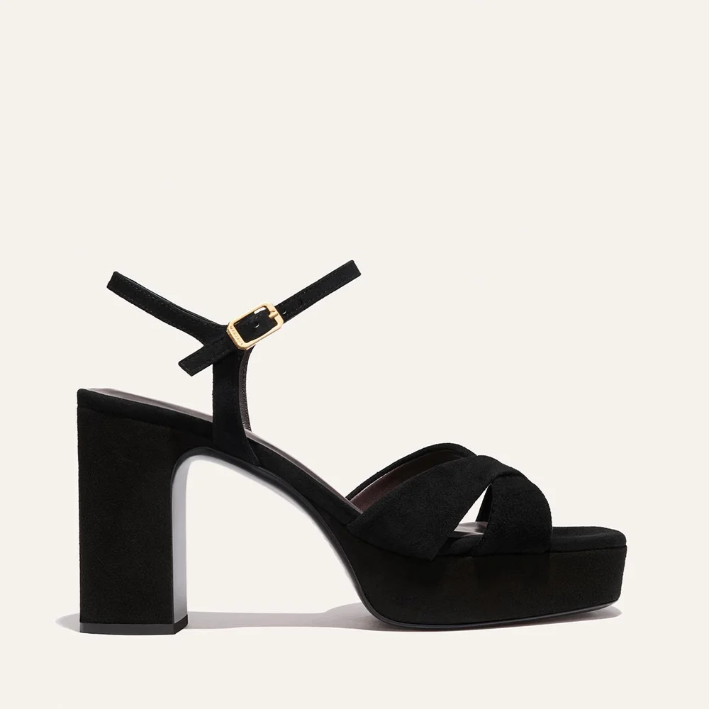 Paloma Platform - Black Suede
