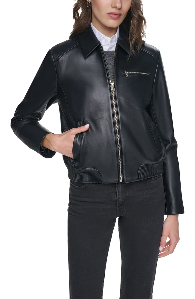 Signature Leather Bomber Jacket