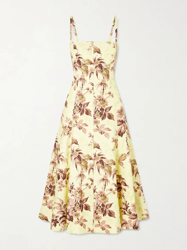 Gimlet floral-print linen dress