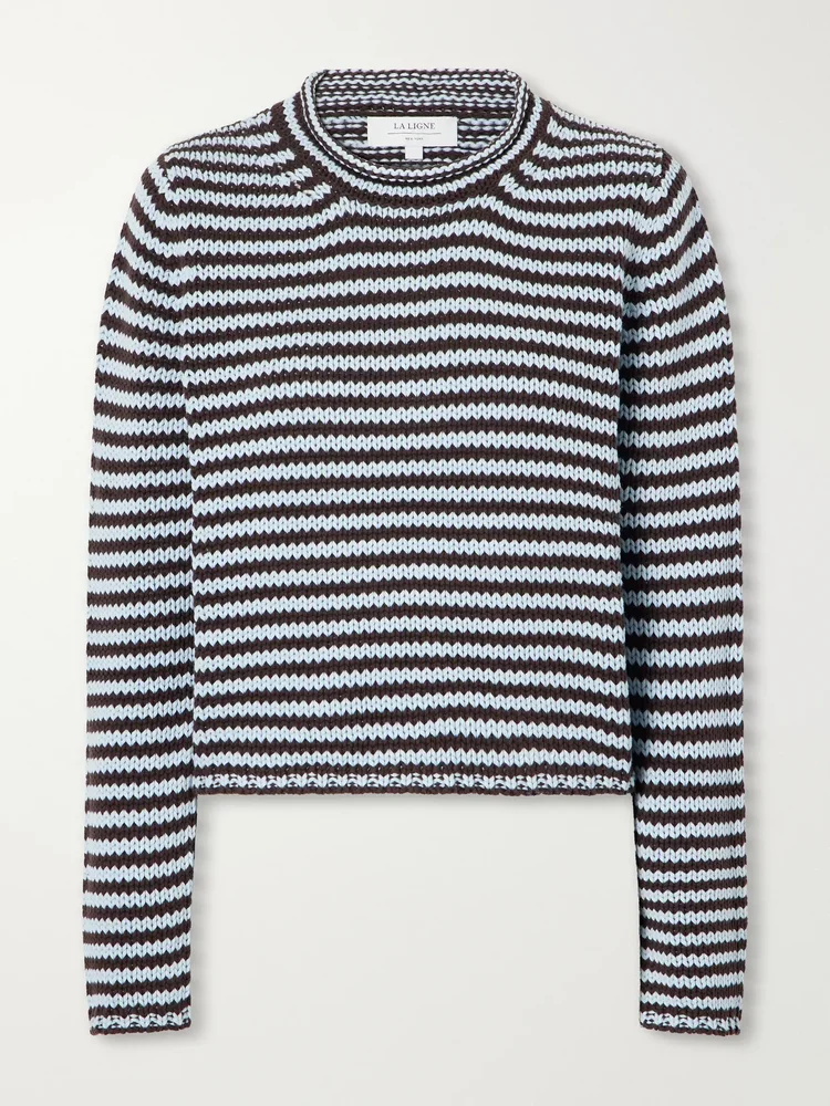 Mini Marina cropped striped cotton sweater