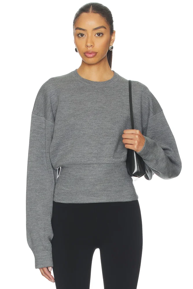 Carlie Double Faced Blouson Crewneck