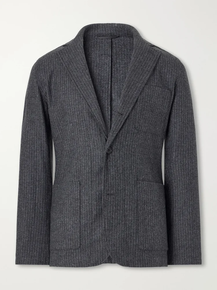 Jonbee Pinstriped Wool-Blend Felt Suit Jacket