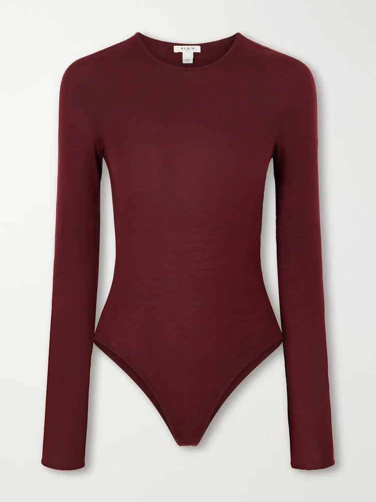 Wool-jersey bodysuit