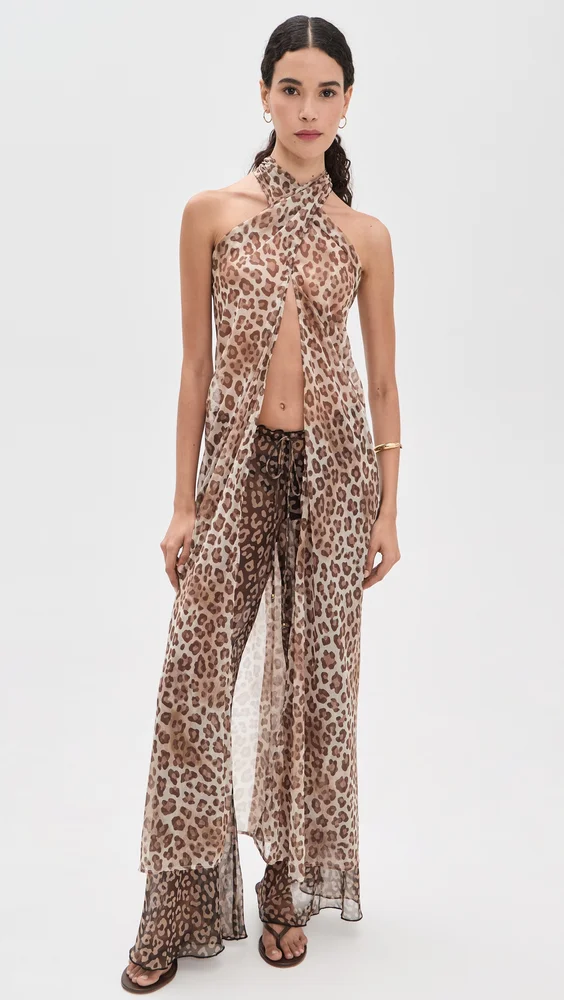Leopard Convertible Aari Coverup Top