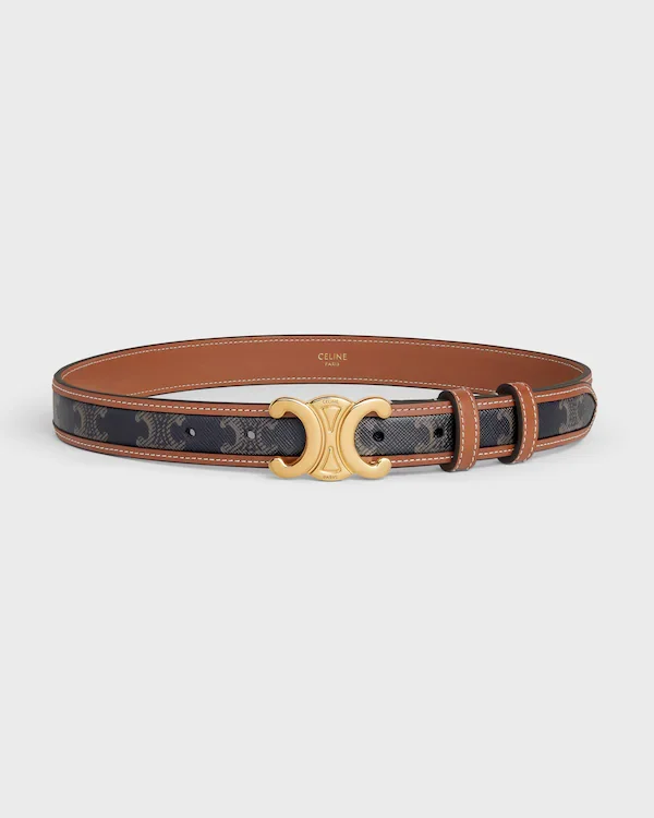 Triomphe Belt 25 in Triomphe Canvas and Calfskin