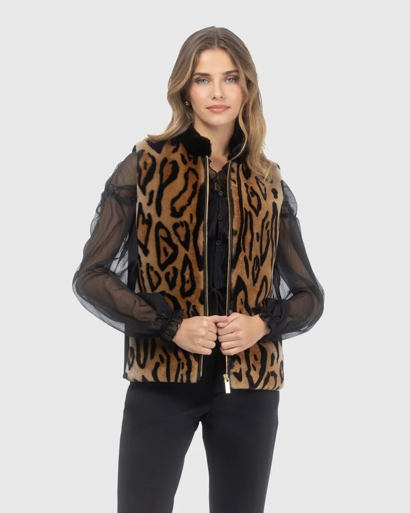 Select Shearling Lamb Zip Vest with Loro Piana Wool Back