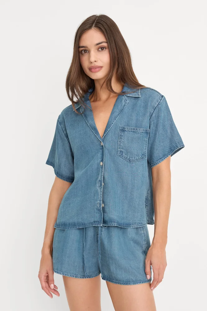 The Denim Camp Shirt & The Denim Pull On Short