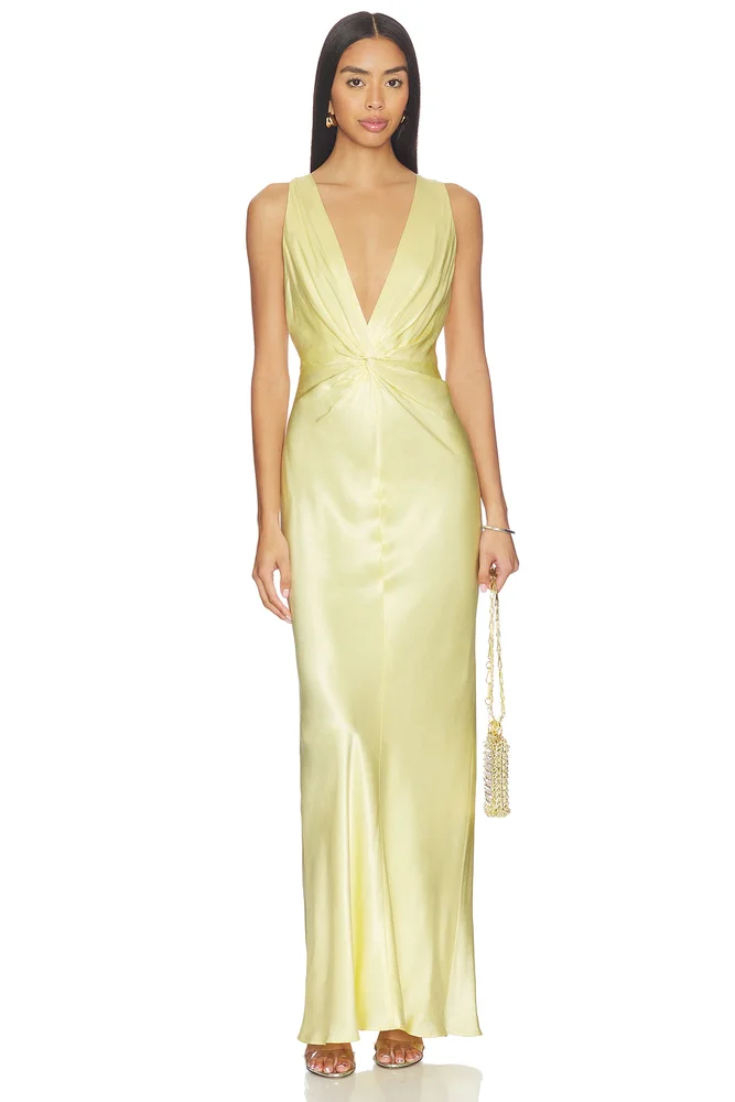 La Lune Low Twist Maxi Dress