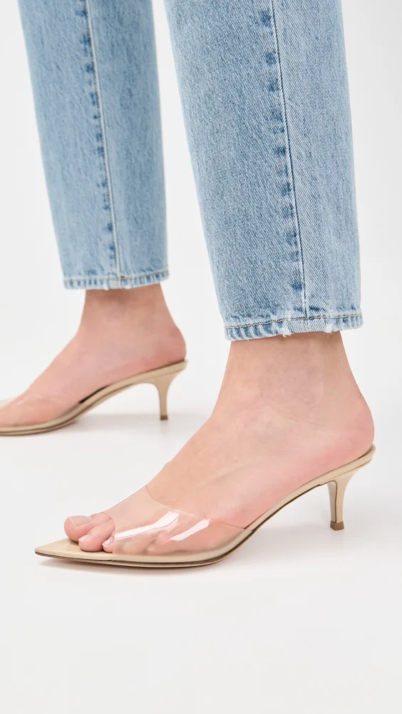 Elle Glass+Vernice Sandals Nude