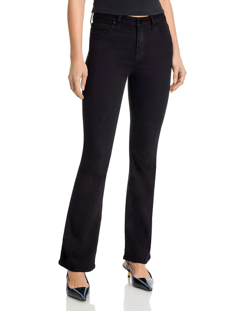 Laurel Canyon High Rise Petite Boot Jeans in Black Shadow