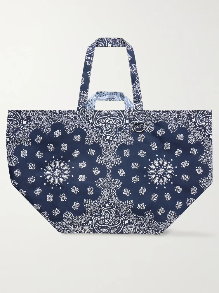 Maxi Basket printed cotton tote