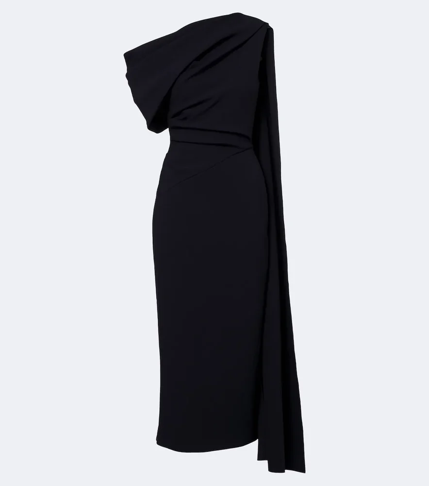 Maite caped crêpe midi dress