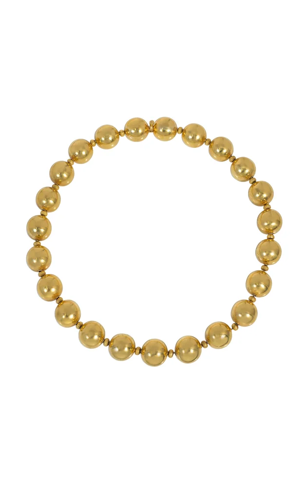 Antique 18K Yellow Gold Bead Necklace
