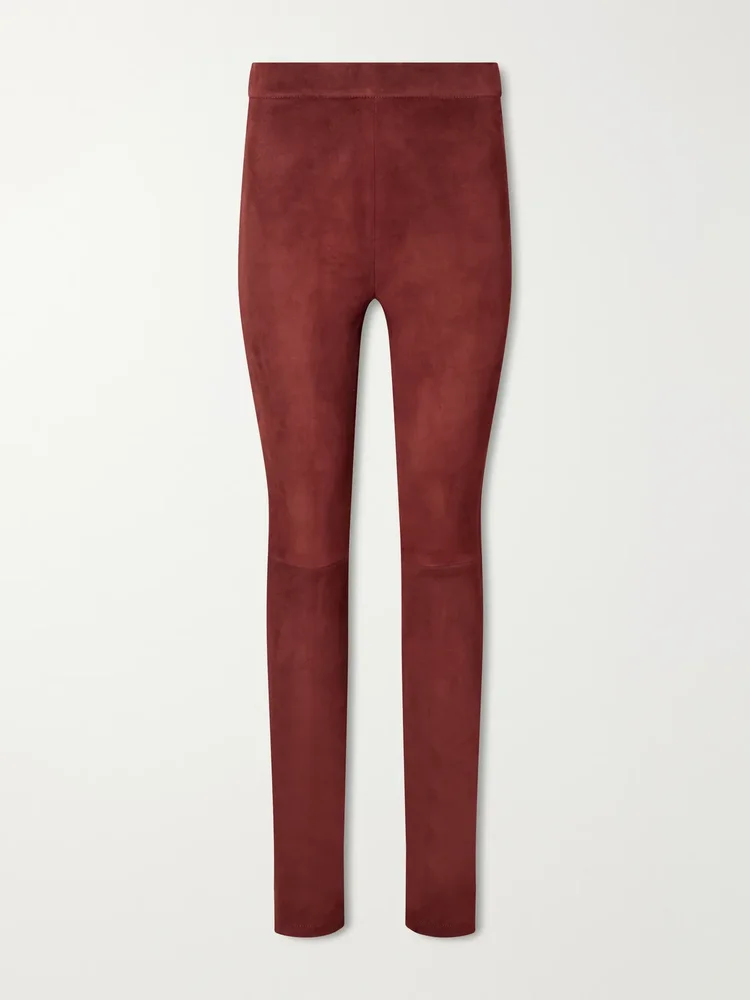 River paneled suede leggings