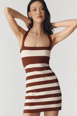 By Anthropologie Mini Halter Sweater Dress