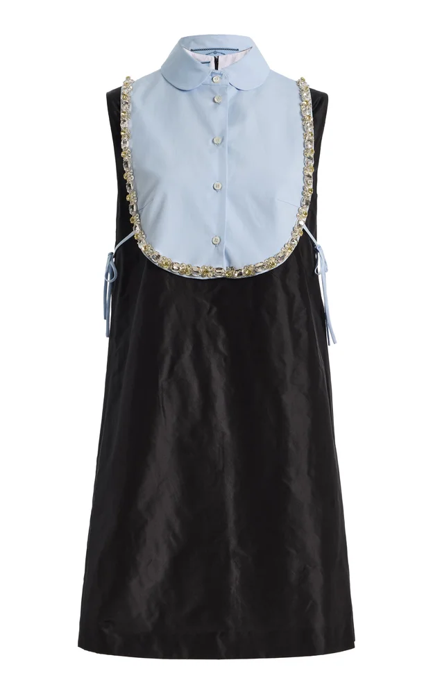 Embellished Silk Mini Dress