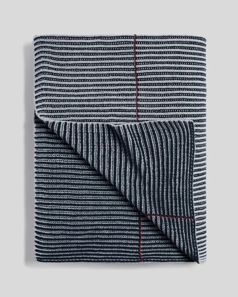 Organic Two Tone Rib Knit Throw