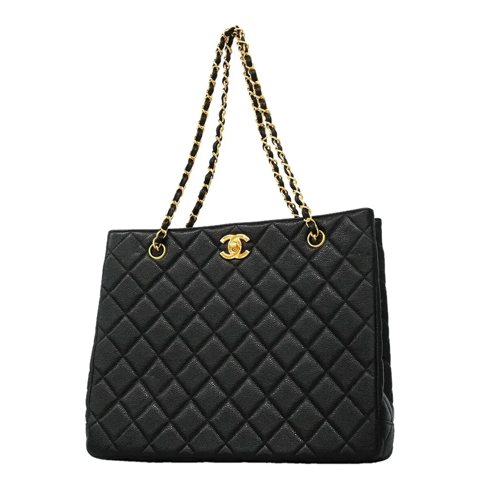 Chanel Classic CC Shopping Tote Quilted Caviar Large