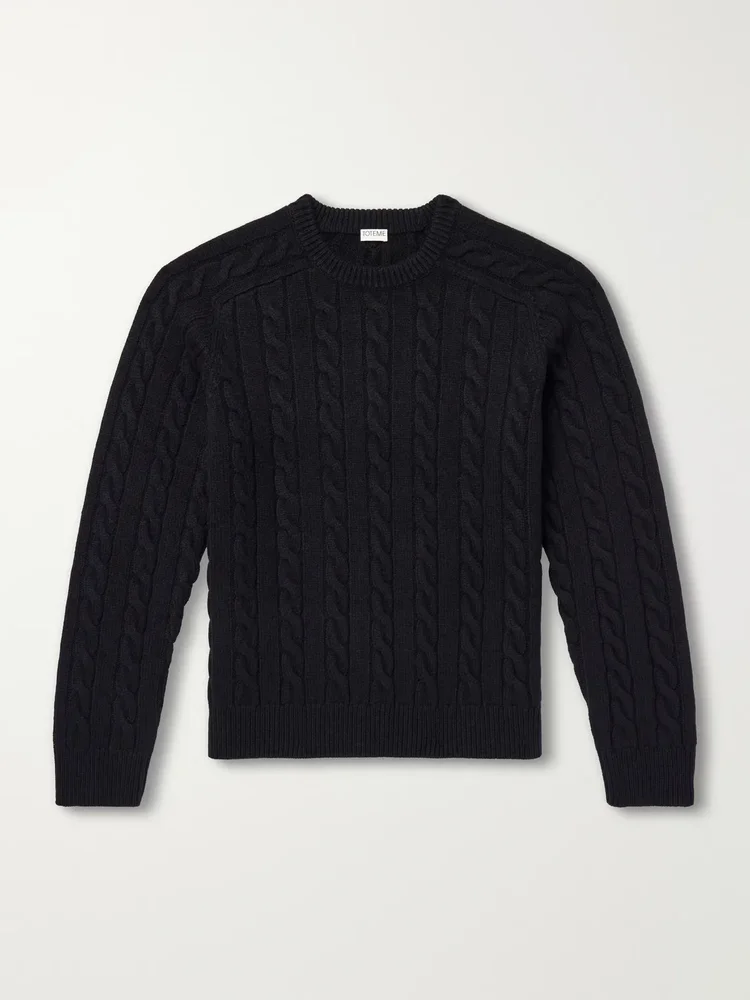 Cable-Knit Wool Sweater