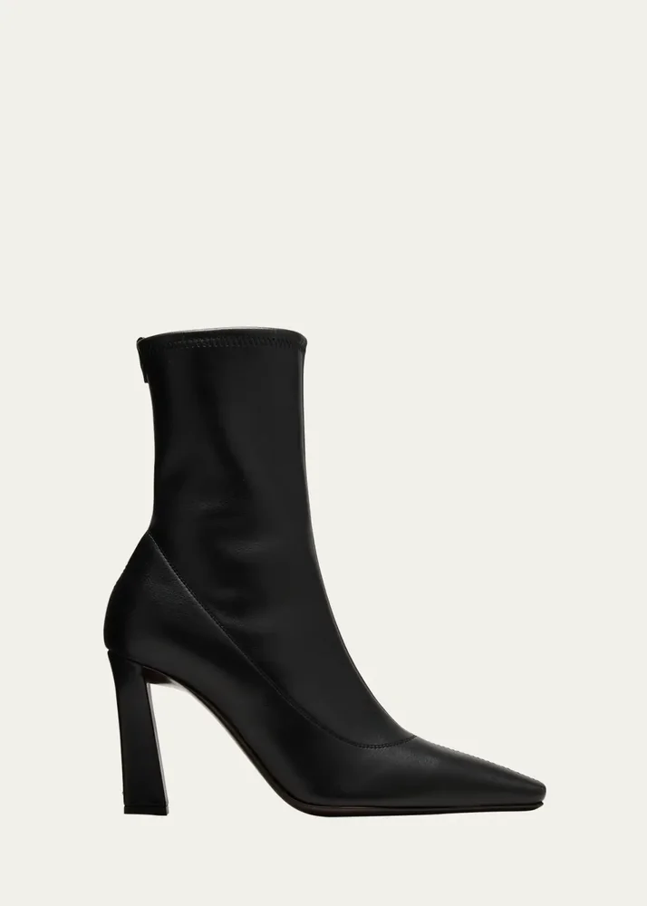 Barbaro Stretch Leather Ankle Booties