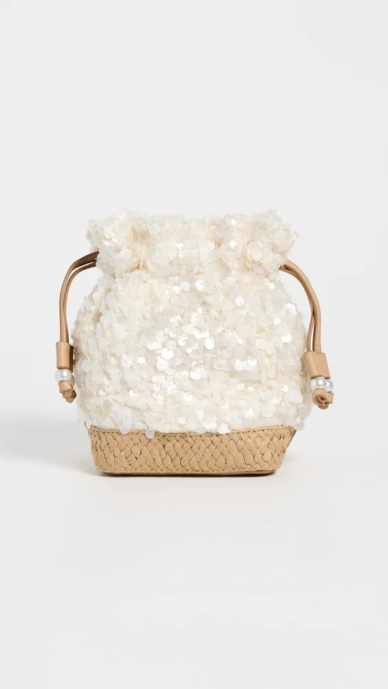 Sequin Embellished Mini Gathered Crossbody Bag