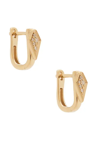 STONE AND STRAND Pave Knife Edge Kite Huggie Earrings
