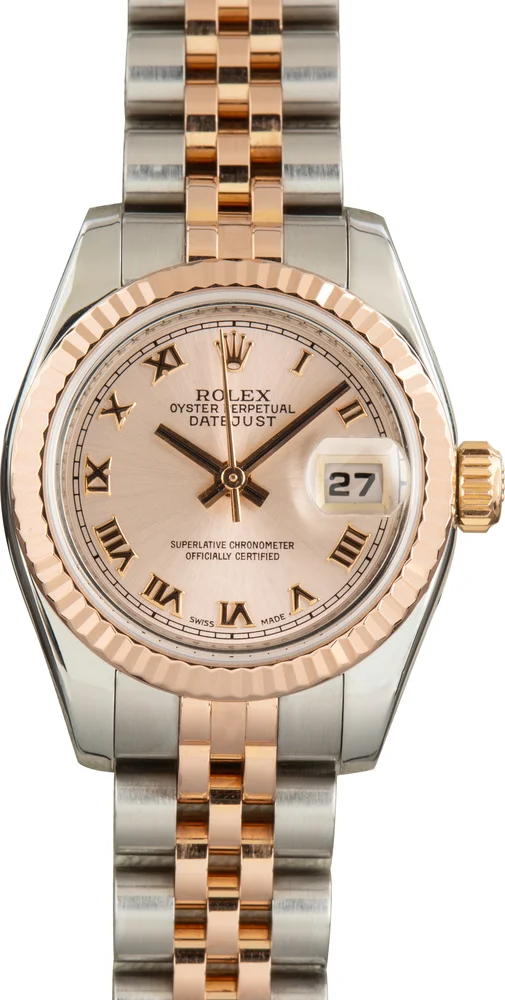 Pre-Owned Rolex Lady-Datejust 26 179171 Pink Dial Two-Tone Everose Rolesor