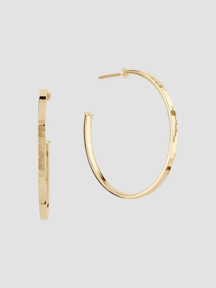 Flash 14K Yellow Gold Hoop Earrings