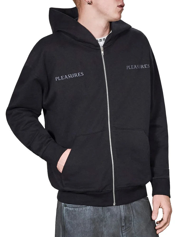 Spine Zip Logo Hoodie