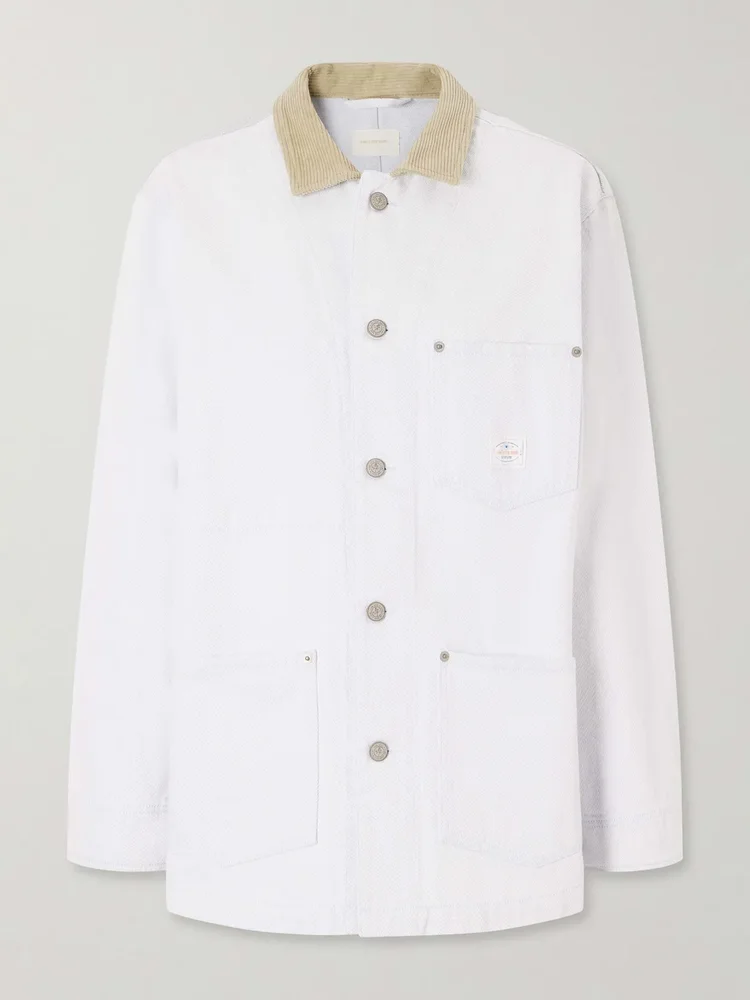 Corduroy-trimmed denim jacket