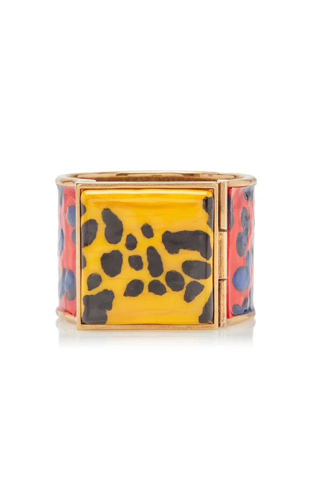 Patterned Enamel Cuff Bracelet