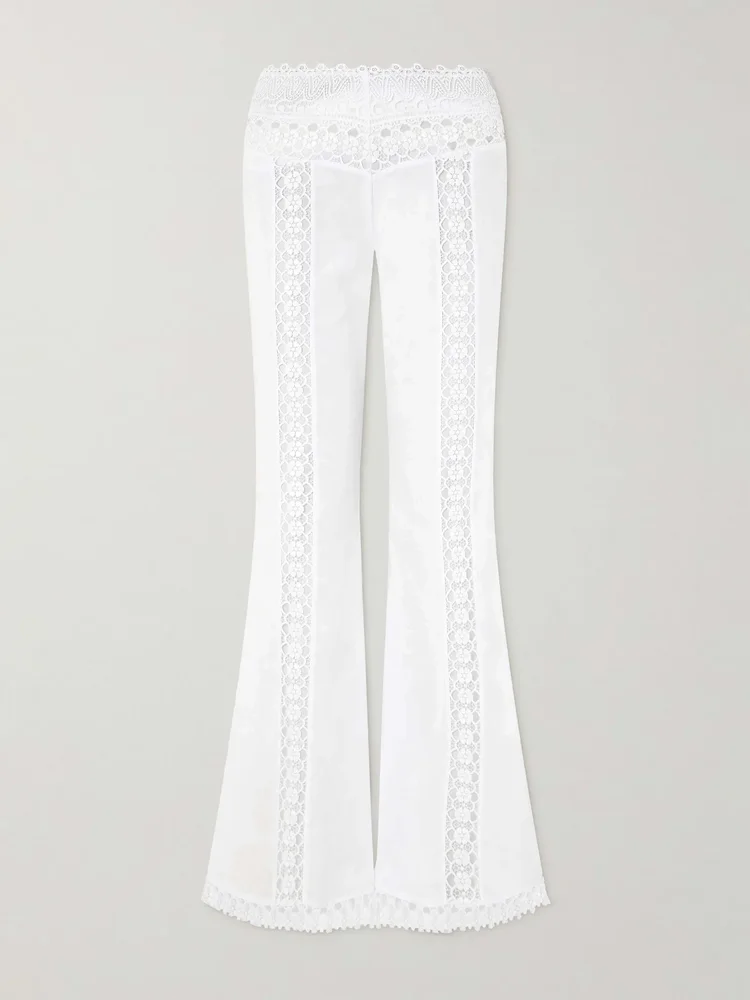 Vianora cotton-blend wide-leg pants