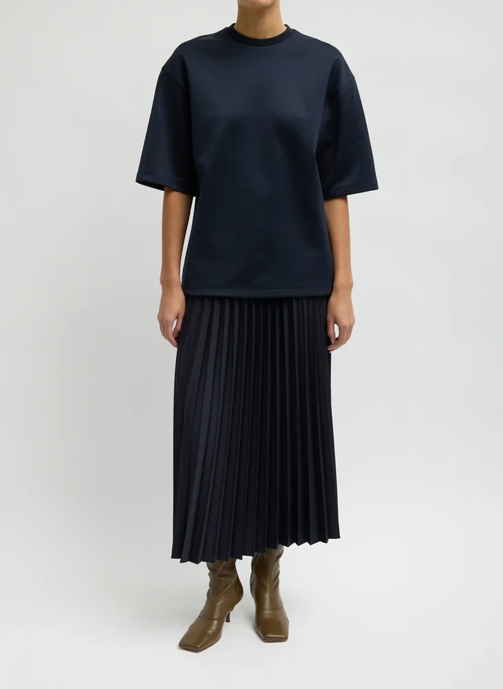 Tropical Wool Pleating Sunray Skirt