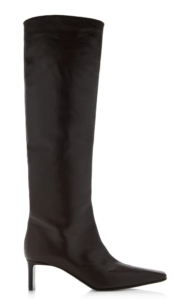 One Knee-High Leather Boots