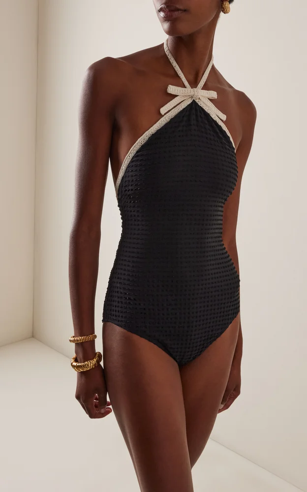 Lenora Color-Blocked Jersey One-Piece Swimsuit