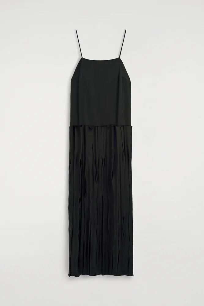 Appliquéd Paneled Midi Dress
