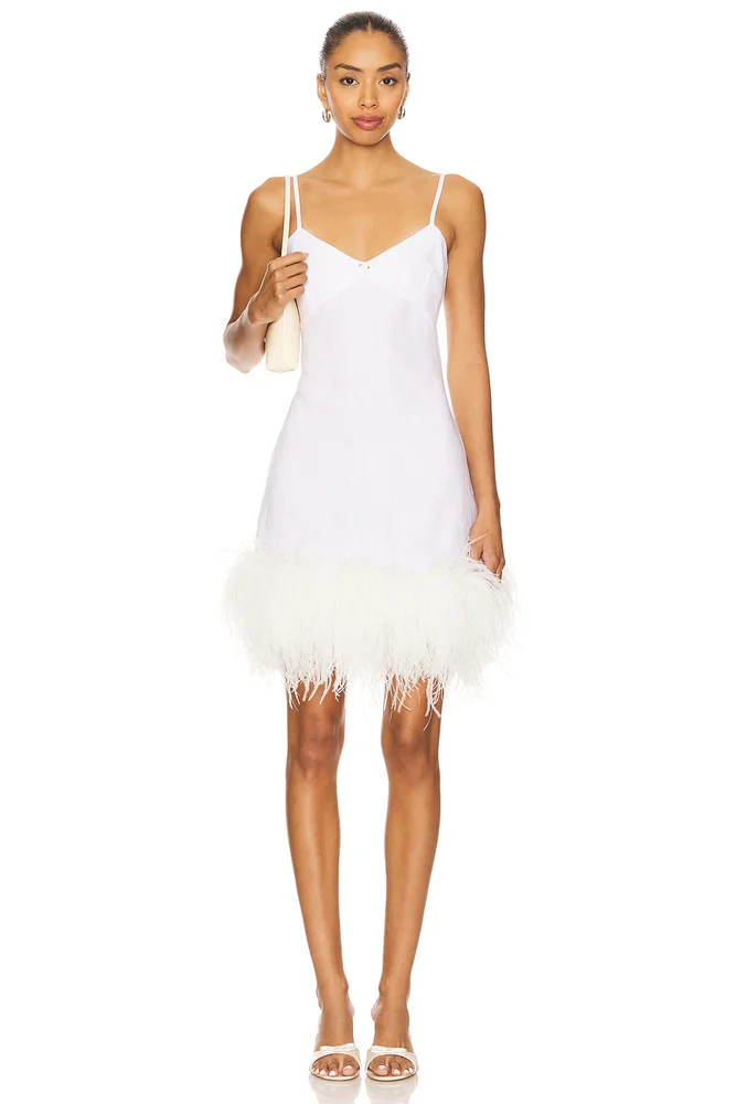 X REVOLVE Mini Dress With Feathers