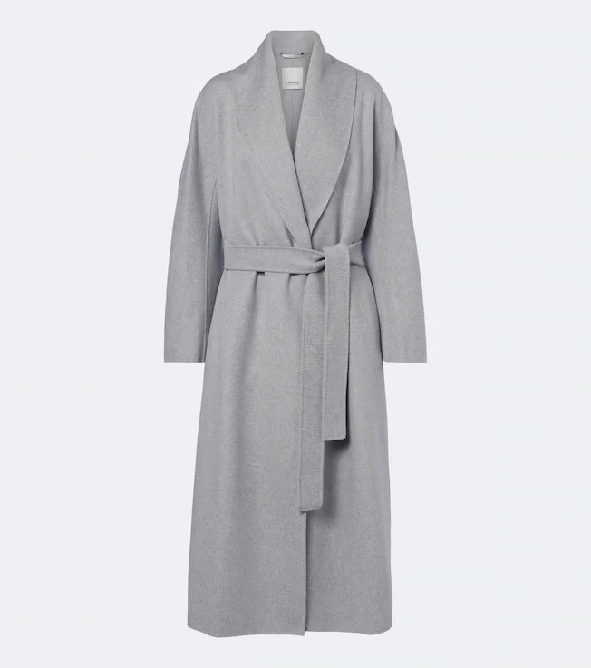 Virgin wool wrap coat