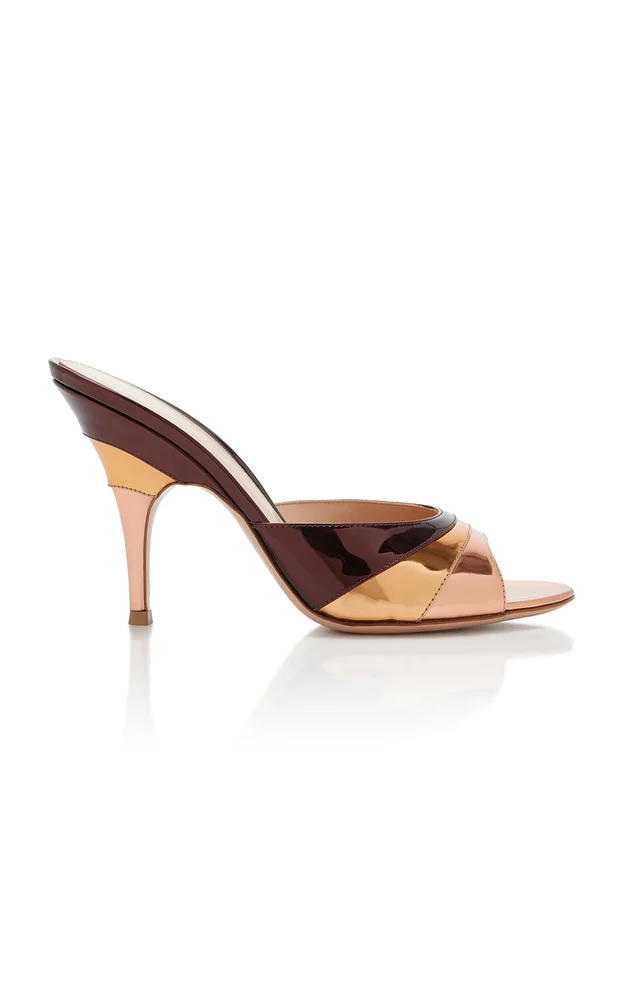 Metallic Leather Mules