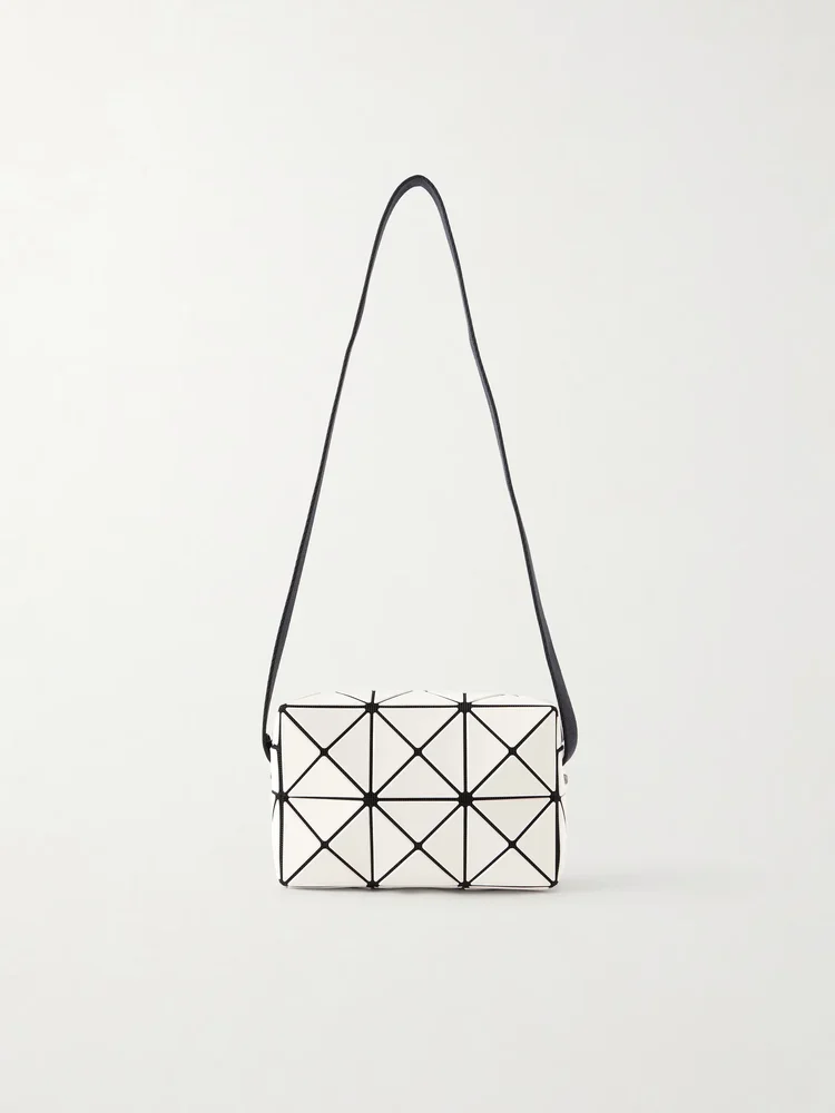 Cuboid glossed crossbody bag