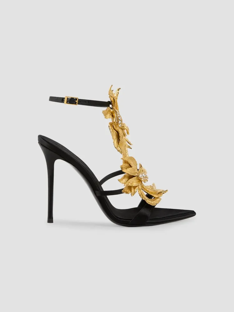 Incanto Oro 105MM 3D-Floral Satin Sandals