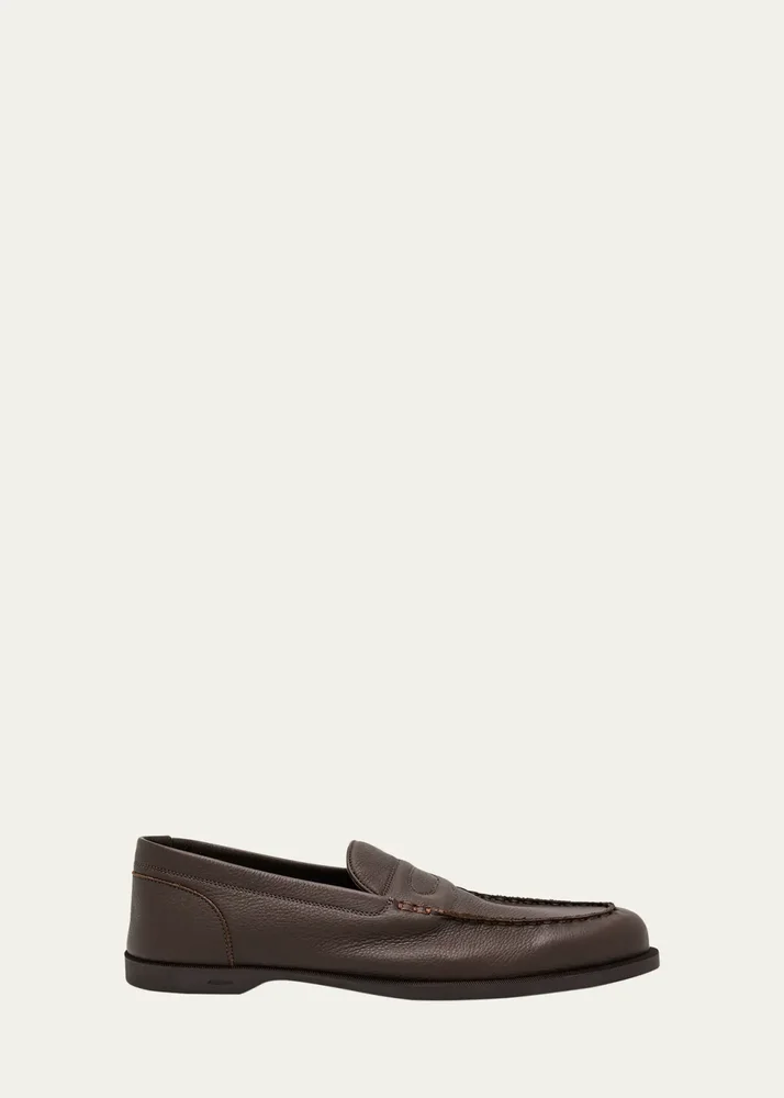 Men's Pace Grained Leather Penny Loafers