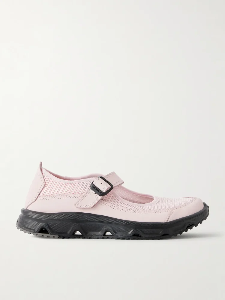 rx marie jeanne suede trimmed mesh sneakers