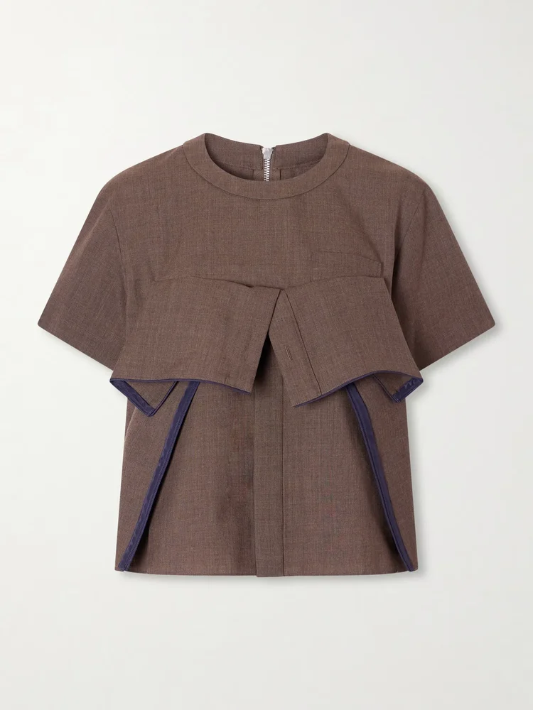 Ruffled wool blouse