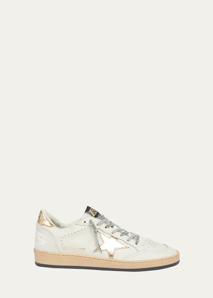 Ball Star Mixed Leather Low-Top Sneakers